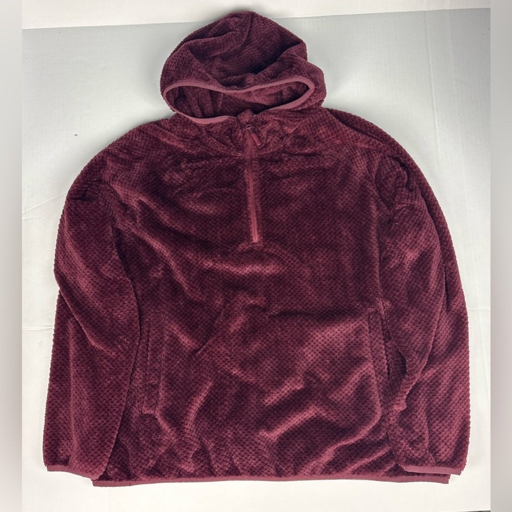 Drake Women XL Fleece Jacket Hoodie Pullover Maroon Purple Red Winter Warm